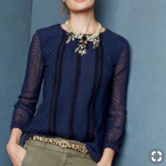 J. Crew Tops - J.Crew swiss dots blouse